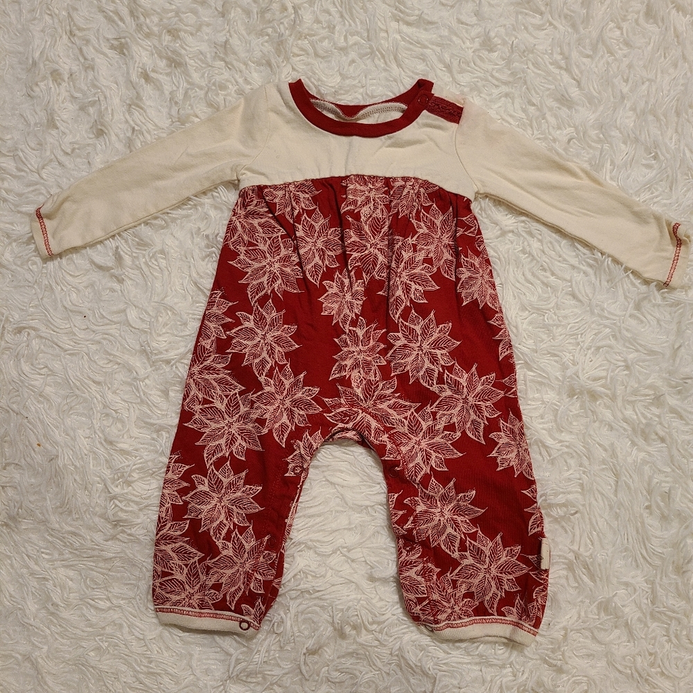 Red and Cream Romper for Baby Girl